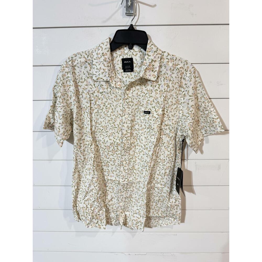 RVCA Men's Multicolor Floral Short Sleeve Button-Up Woven Shirt S NWT - Picture 6 of 7